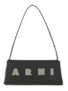 Marni Borsa A Spalla Museo Baguette In Pelle Nera In Black