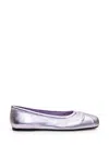Marni Leather Ballet Flats In Light Blue