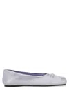 Marni Nappa Leather Seamless Little Bow Ballet Flat In Purple