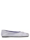 Marni Leather Ballet Flats In Silver
