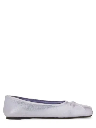 Marni Little Bow Nappa Leather Ballet Flats In Animal Print