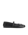 Marni Black Ballerinas With Embossed Bow Detail On The Front In Leather Woman In 00n99