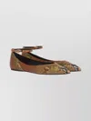 Marni Pointed-toe Ballet Flats With Ankle Strap In Brown