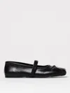 Marni Black Ballerinas With Embossed Bow Detail On The Front In Leather Woman In Black