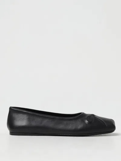 Marni Womens Black Dancer Square-toe Leather Ballerina Flats