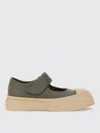 Marni Gray Calfskin Low-top Sneakers With Hook-and-loop Closure