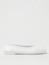 Marni White Nappa Leather Seamless Little Bow Ballet Flat In White