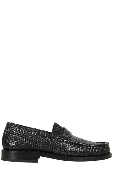Marni Women Woven Leather Bambi Loafers In Black