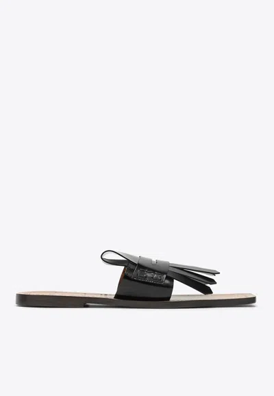 Marni Bambi Square-toe Leather Sandals In Black
