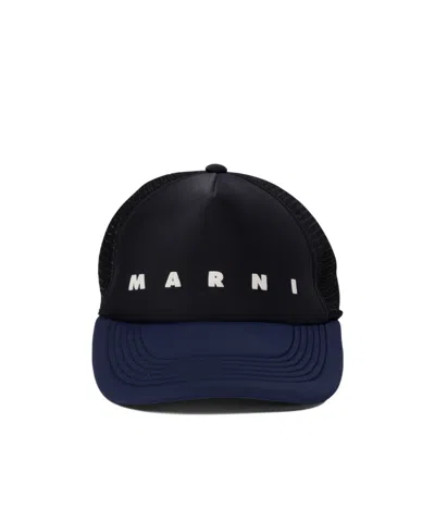 Marni Baseball Cap With Brim Brim In Black