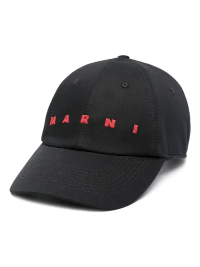 Marni Baseball Hat With Logo In Black