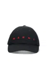 Marni Baseball Cap With Embroidered Logo In Black