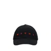 Marni Logo Cotton Baseball Cap In Black