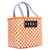 Marni Basket Leather Top Handle Bag In Orange