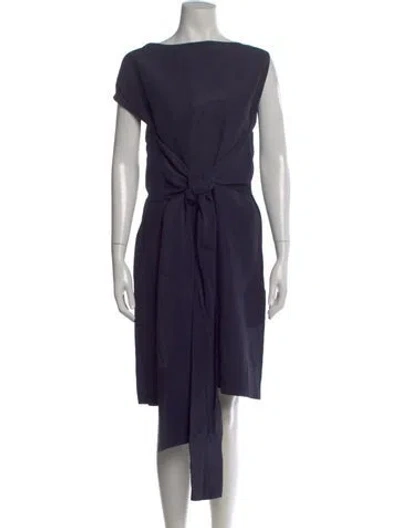 Pre-owned Marni Bateau Neckline Knee-length Dress In Blue
