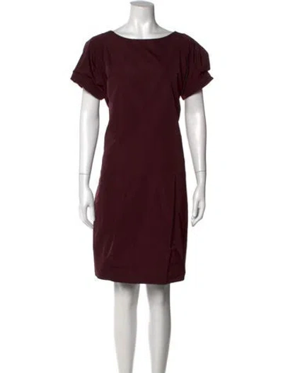 Pre-owned Marni Bateau Neckline Knee-length Dress In Burgundy