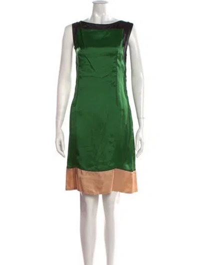 Pre-owned Marni Bateau Neckline Knee-length Dress In Green