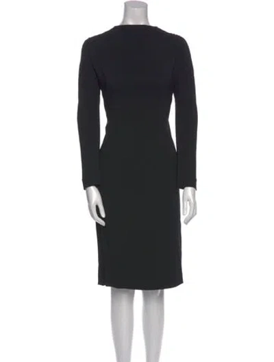 Pre-owned Marni Bateau Neckline Midi Length Dress In Black