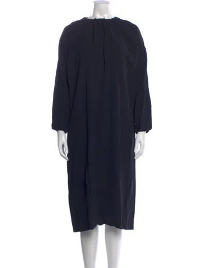 Pre-owned Marni Bateau Neckline Midi Length Dress In Gray