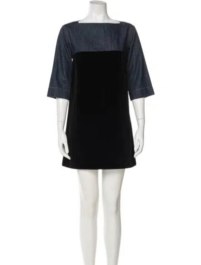 Pre-owned Marni Bateau Neckline Mini Dress In Black
