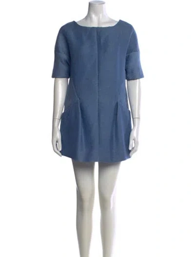 Pre-owned Marni Bateau Neckline Mini Dress In Blue