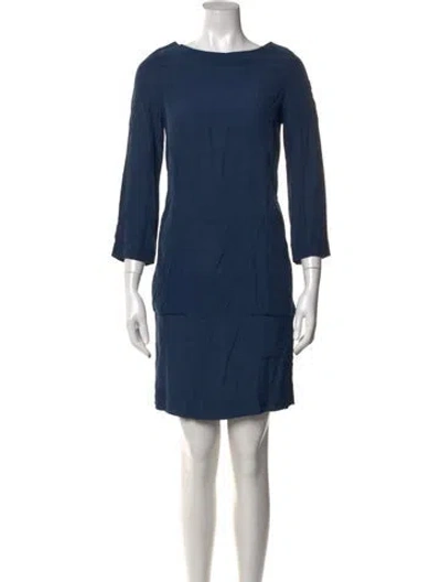 Pre-owned Marni Bateau Neckline Mini Dress In Blue