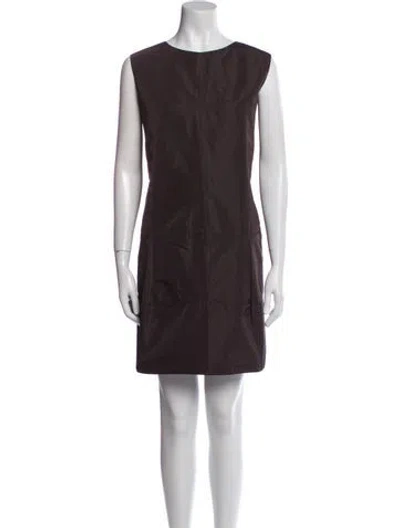 Pre-owned Marni Bateau Neckline Mini Dress In Brown