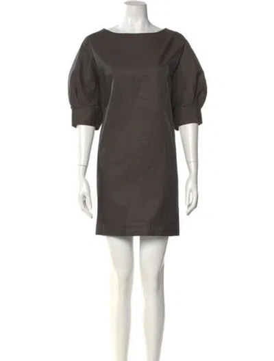 Pre-owned Marni Bateau Neckline Mini Dress In Gray