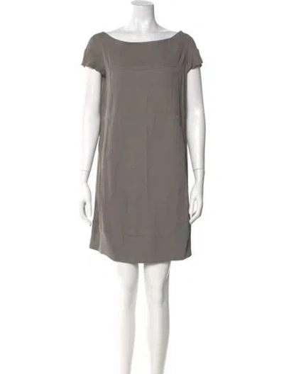 Pre-owned Marni Bateau Neckline Mini Dress In Gray