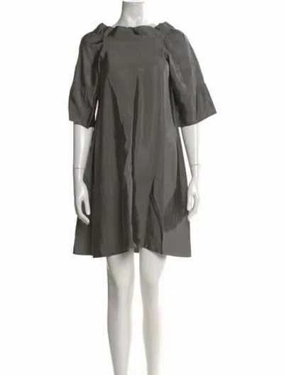 Pre-owned Marni Bateau Neckline Mini Dress In Gray