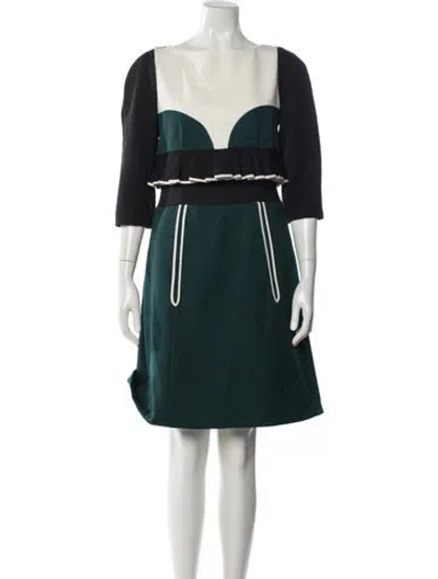 Pre-owned Marni Bateau Neckline Mini Dress In Green