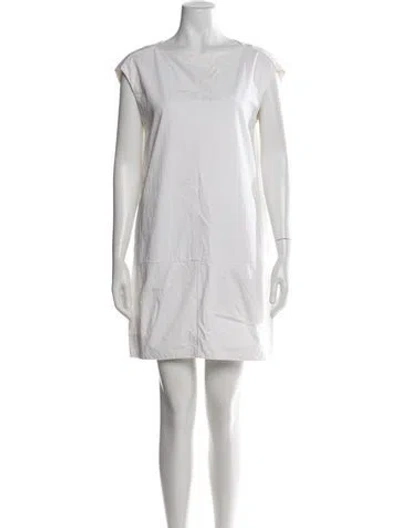Pre-owned Marni Bateau Neckline Mini Dress In Neutrals