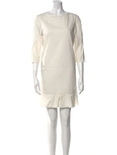Pre-owned Marni Bateau Neckline Mini Dress W/ Tags In Neutral