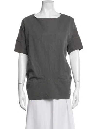 Pre-owned Marni Bateau Neckline Short Sleeve T-shirt In Grey