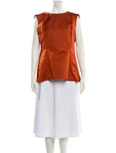 Pre-owned Marni Bateau Neckline Sleeveless Tunic In Orange