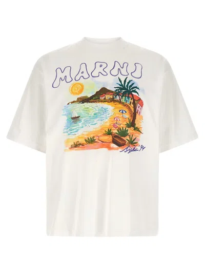 Marni ' Beach Since '94' T-shirt In White