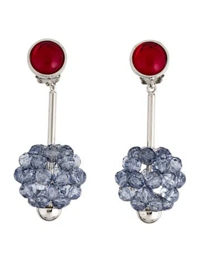 Pre-owned Marni Bead & Resin Clip-on Drop Earrings In Multi