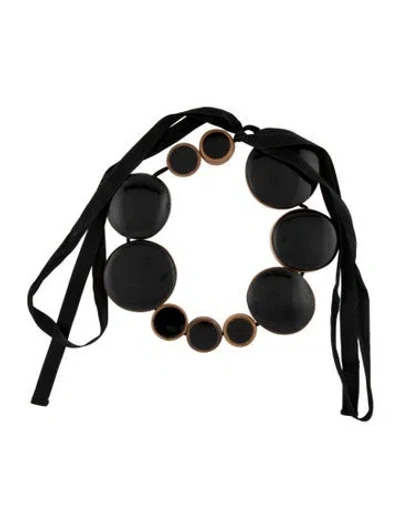 Pre-owned Marni Bead & Ribbon Tie Necklace, 40" In Multicolor