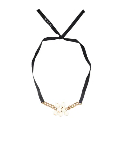 Marni Beaded Necklace In Gray