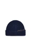 Marni Dark Blue Logo Beanie Hat In Blue