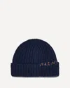 Marni Braided Wool Cap With Embroidery In Blue