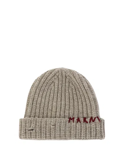 Marni Beanie With Embroidered Logo