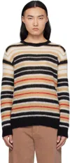 MARNI BEIGE & BLACK STRIPED BRUSHED MOHAIR SWEATER