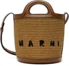Marni Beige & Brown Tropicalia Small Bucket Bag In 00m50 Raw Sienna