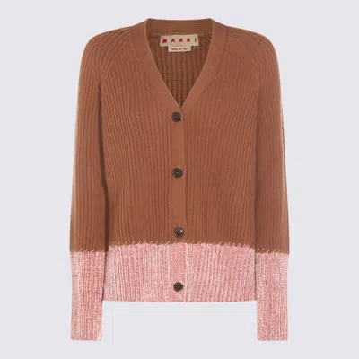 MARNI MARNI BEIGE AND PINK KNITWEAR