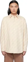 Marni Beige Boxy Denim Shirt In Stw08 Bone