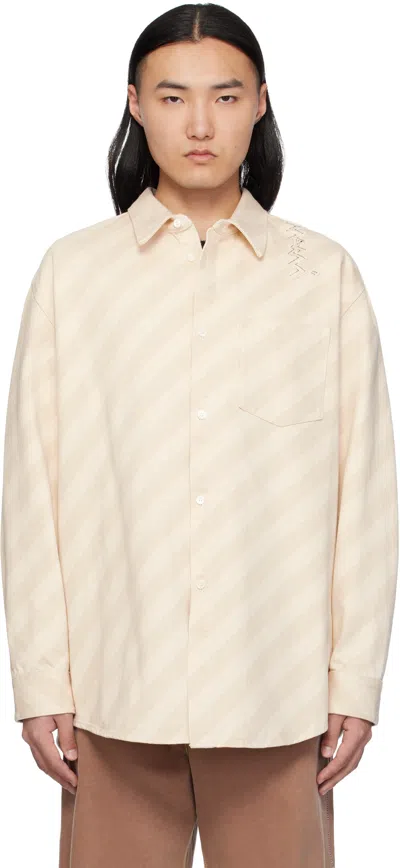 Marni Beige Boxy Denim Shirt In Stw08 Bone