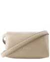 Marni Beige Calfskin Leather Hobo Small Prisma Bag In Nude