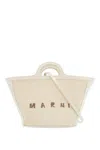 Marni Beige Cotton And Nylon Handbag With Woven Design