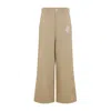 Marni Rose Embroidered Cotton Gabardine Pants In Brown
